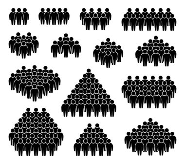 İnsan simgesi seti. Kalabalık simgesi.