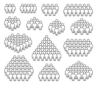 İnsan simgesi seti. Kalabalık simgesi.