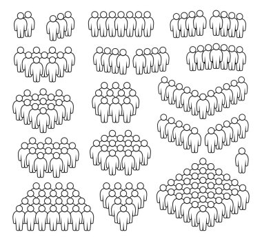 İnsan simgesi seti. Kalabalık simgesi.