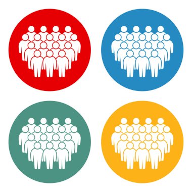 İnsan simgesi seti. Kalabalık simgesi.