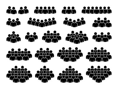 İnsan simgesi seti. Kalabalık simgesi.