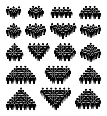 İnsan simgesi seti. Kalabalık simgesi.