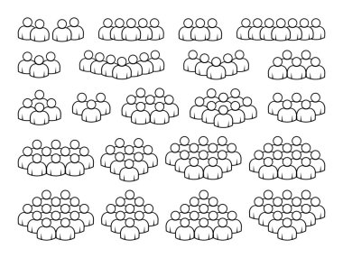 İnsan simgesi seti. Kalabalık simgesi.