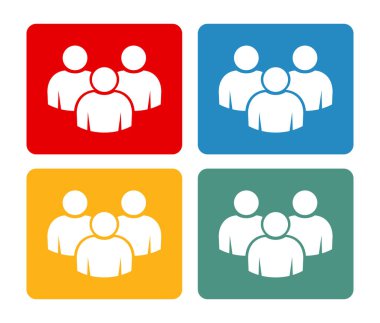 İnsan simgesi seti. Kalabalık simgesi.