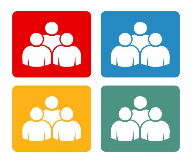 İnsan simgesi seti. Kalabalık simgesi.