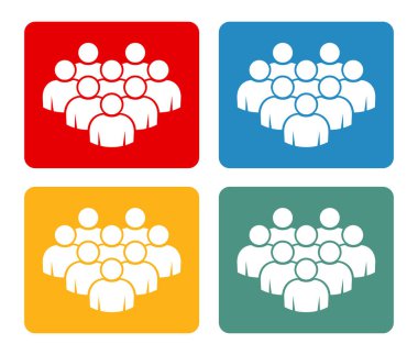 İnsan simgesi seti. Kalabalık simgesi.