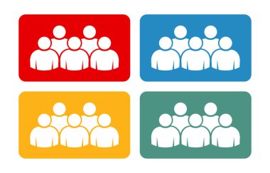 İnsan simgesi seti. Kalabalık simgesi.