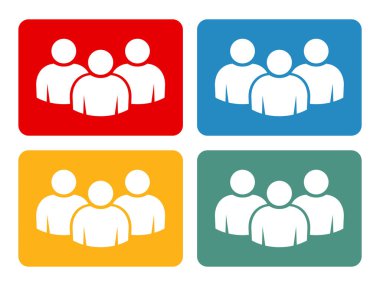 İnsan simgesi seti. Kalabalık simgesi.