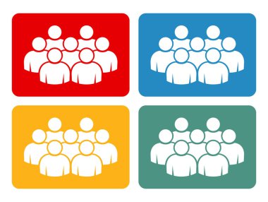 İnsan simgesi seti. Kalabalık simgesi.