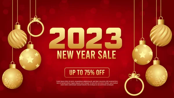 stock vector 2023 New year sale social media post or promotional Template with Christmas decoration