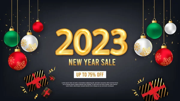 2023 Yeni Yıl Sosyal medya paylaşımı veya Noel süslemeli tanıtım şablonu