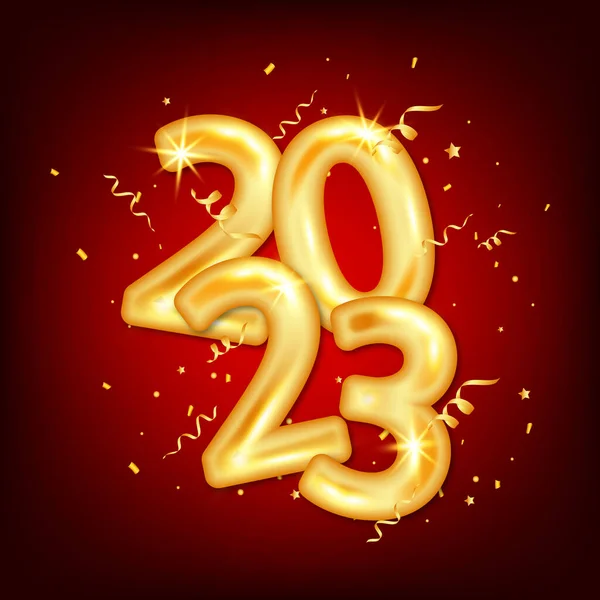 2023 Ευτυχισμένο Νέο Έτος Ευχετήρια Κάρτα Πολύχρωμα Πυροτεχνήματα Φόντο — Διανυσματικό Αρχείο