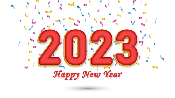 Ευτυχισμένο Νέο Έτος 2023 Σχέδιο Τυπογραφίας Κειμένων — Διανυσματικό Αρχείο