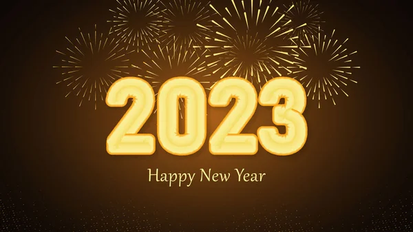 2023 Frohes Neues Jahr Grußkarte Mit Buntem Hintergrund — Stockvektor