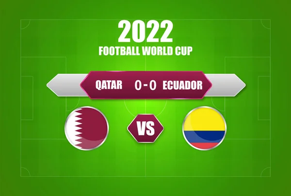 Katar Gegen Ecuador Spielberichtsbogen Design — Stockvektor