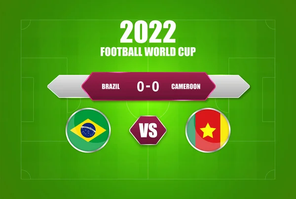 Brazil Cameroon Match Scoreboard — стоковий вектор