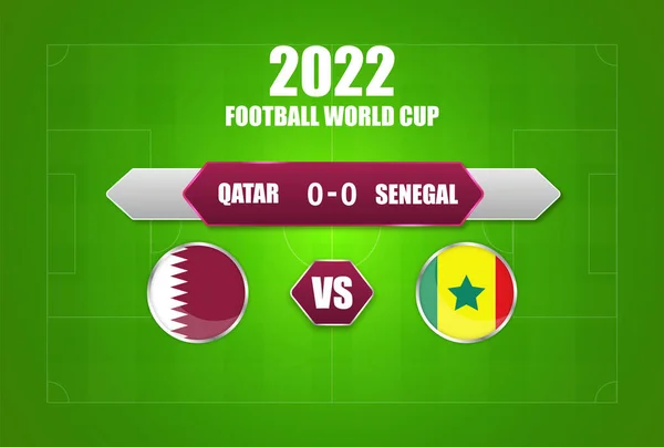Katar Gegen Senegal Spielberichtsbogen Design — Stockvektor