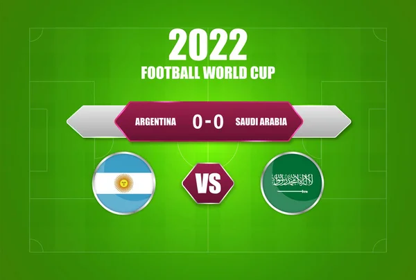 Argentina Saudi Arabia Match Scoreboard — стоковий вектор