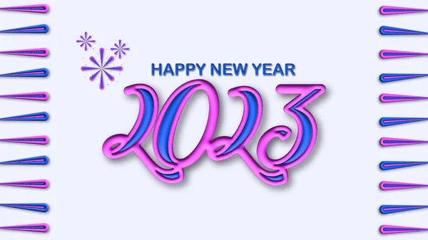 Šťastný Nový Rok 2023 Textový Efekt — Stockový vektor
