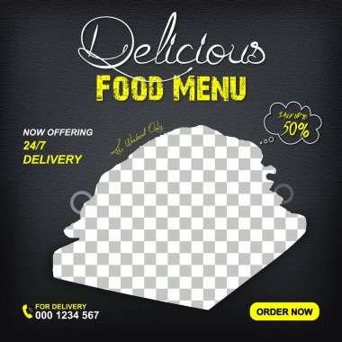 yiyecek sosyal medya afişi gönderme şablonu