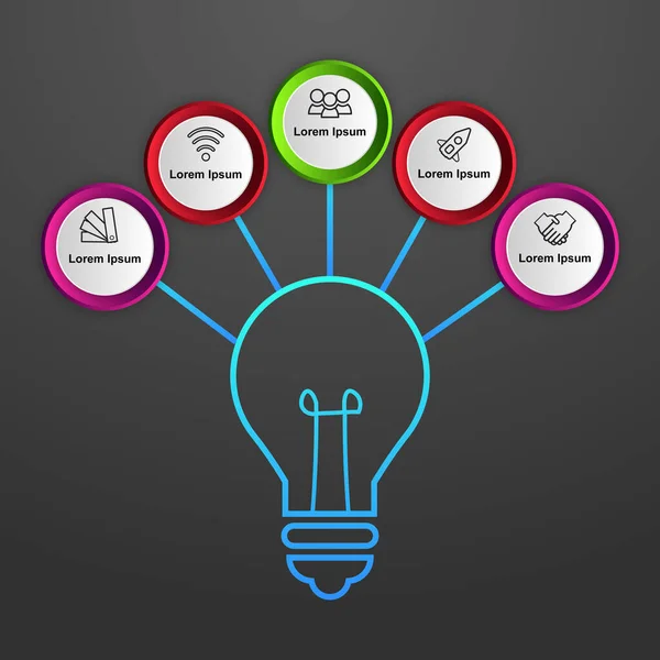 5 seçenekli İş Vektörü bilgi şablonu konsepti