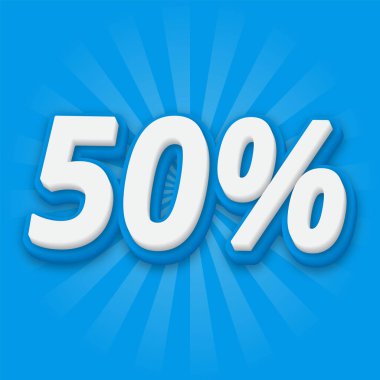 50 percent discount offer price tag text effect