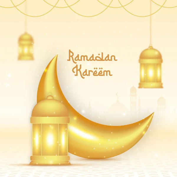 Ramadan Kareem Greeting Card Islamic Background — Stok Vektör
