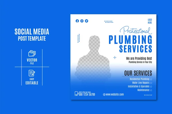 Plumbing service Promotion social media post design