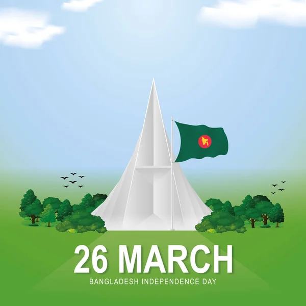 Happy Bangladesh Independence Day March 26Th National Martyrs Memorial Vector — Stock vektor