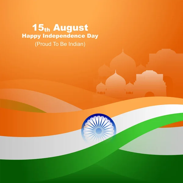 15 Ağustos 'ta Hindistan' ın Bağımsızlık Günü 'nün Vektör illüstrasyonu