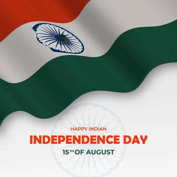 15Th August Happy Independence Day India — Stock Vector