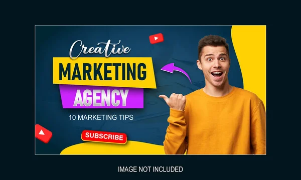 İş videosu için YouTube video küçük resmi ya da web pankartı şablonu