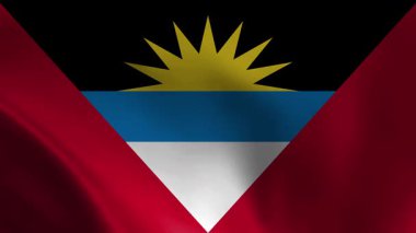 Antigua ve barbuda dalgalanan bayrak