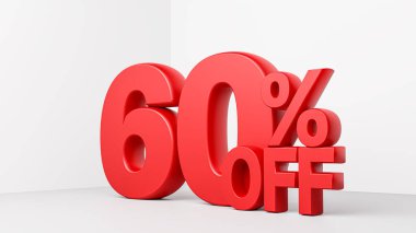 Satış ve pazarlama için% 60 indirimli ya da indirimli 3D Özel tanıtım kampanyası tasarımı