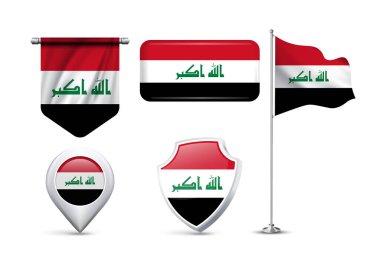 Farklı Şekil ve Tarzlarda Irak Bayrakları