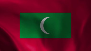 Maldivler Hava Yavaş Hareket Canlandırmasında Bayrak Dalgalanıyor
