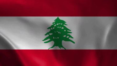 Lübnan Bayrak Dalgalanması Hava Yavaş Hareket Canlandırması