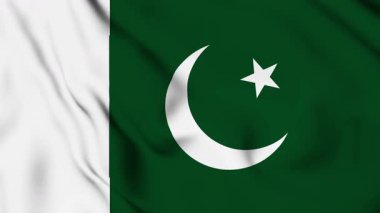 Pakistan bayrağı arka planda sallanıyor