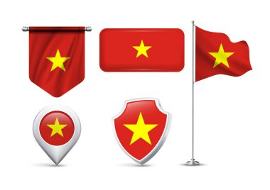 Farklı Şekil ve Biçimlerde Vietnam Bayrakları