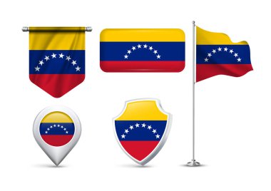 Farklı Şekil ve Tarzlarda Venezuela Bayrakları