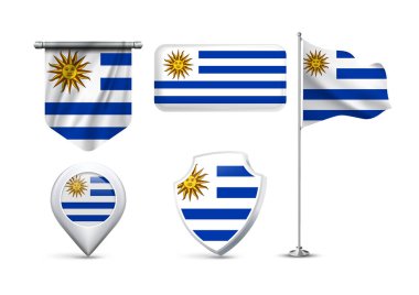 Farklı Şekil ve Tarzlarda Uruguay Bayrakları
