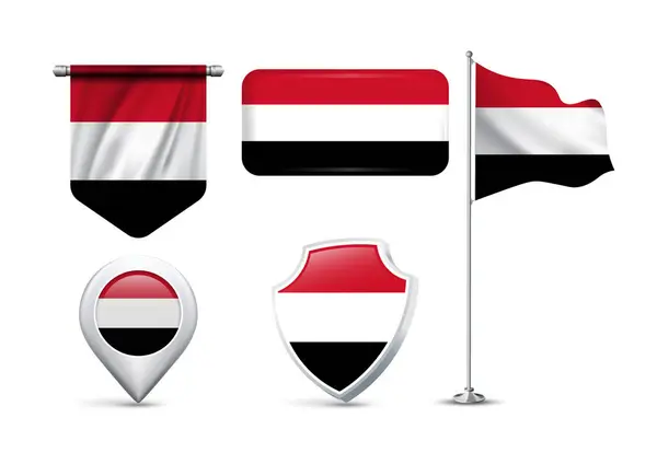 Farklı Şekil ve Tarzlarda Yemen Bayrakları