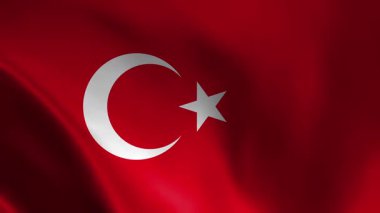 Türkiye Hava Hareketi Animasyon Arkaplanında Bayrak Dalgalanıyor