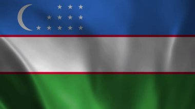 Özbekistan Hava Hareketi Animasyon Arkaplanında Bayrak Dalgalanması