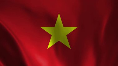 Hava Hareketi Animasyon Arkaplanında Vietnam Bayrağı Dalgalanması
