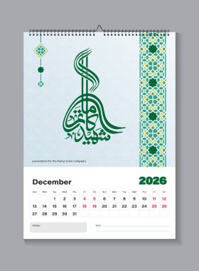 2026 duvar takvimi şablonu