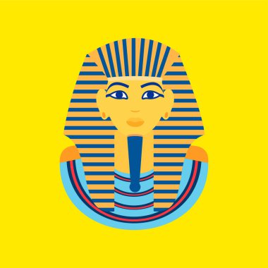 Mısırlı firavunun yüzü, vektör illüstrasyon.
