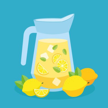 Çevresinde limonata ve limonata olan sülük.