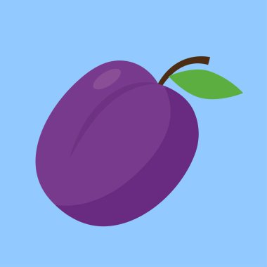 Atkuyruğu ve yaprağı olan erik, illüstrasyon, vektör