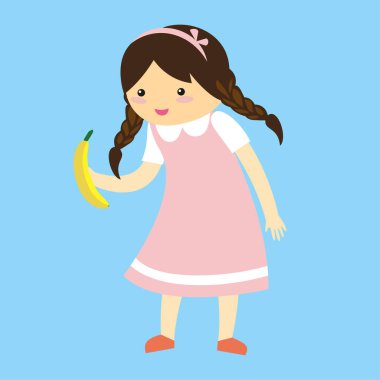 Muzlu şirin küçük kız, vektör çizimi tasarımı